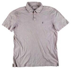 John Varvatos Polo Shirt Mens L Pink Good Distressed Peace Sign K1381V2B